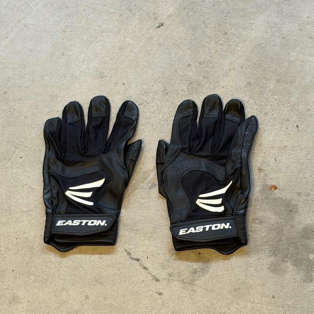 Easton Black Batting Gloves with White Accents